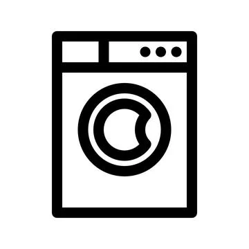 Washing machine outline icon. Vector graphics Stock Illustration
