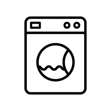 Washing machine outline vector icon isolated Stock Illustration