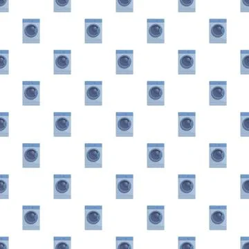 Washing machine pattern for laundry and household design Illustrazione stock