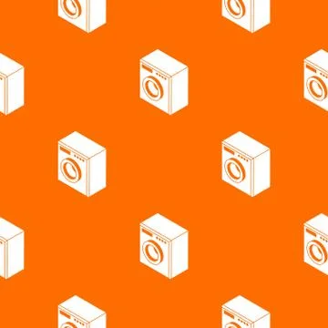 Washing machine pattern vector orange 库存插图