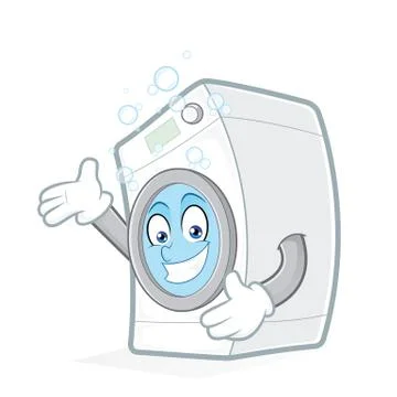 Washing machine presenting Stock Illustration