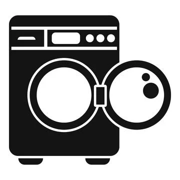 Washing machine presenting open door with bubbles inside Stock Illustration
