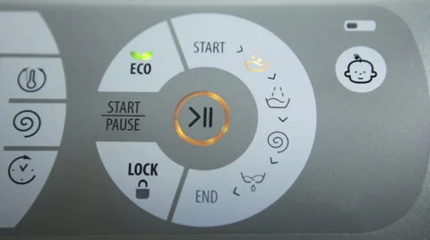 A washing machine. Press "Start". Video stock 47813806