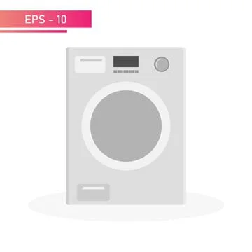 Washing machine in a realistic gray design with a display and easy operation Stock Illustration