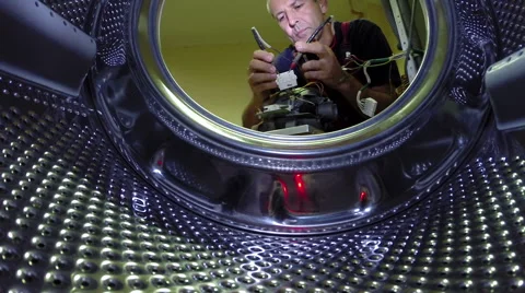 Washing Machine Repair Stock Footage 42032484