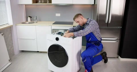 Washing Machine Repair Problem Stock Footage 233137395
