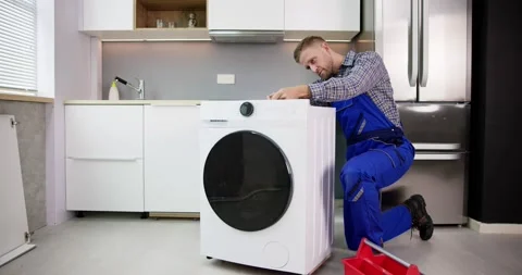 Washing Machine Repair Problem Stock Footage 233137469
