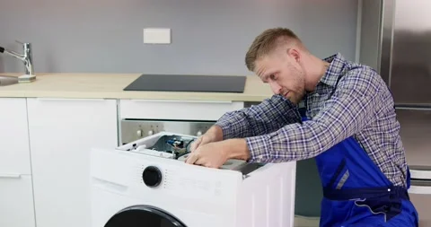 Washing Machine Repair Problem Stock Footage 233147700