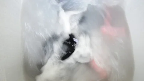 Washing machine running Stock Footage 77596342