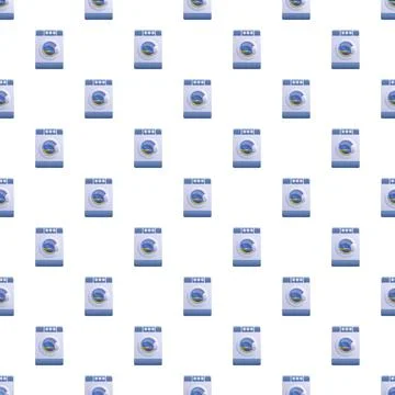 Washing machine seamless pattern for laundry and household chores Illustrazione stock
