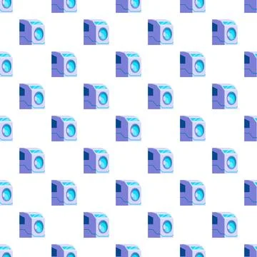 Washing machine seamless pattern for laundry and cleaning designs Stock Illustration