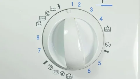 Washing machine. Setting Program On A Washing Machine Close Up Video stock 84912254