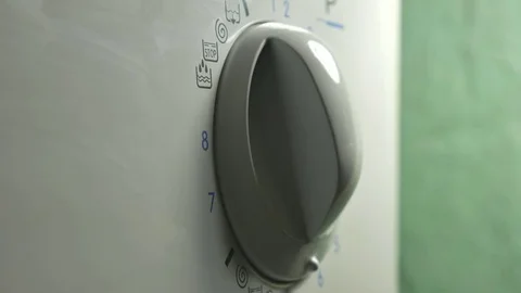 Washing machine. Setting Program On A Washing Machine Close Up, broken. Video stock 84938493