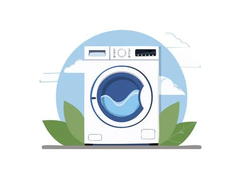 A Washing machine simple illustration Stock Illustration