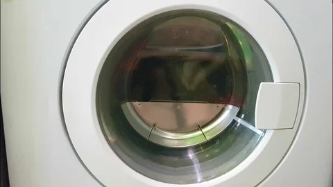Washing machine is spinning Stock Footage 87203116