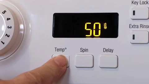 Washing machine temperature control Stock Footage 168692553