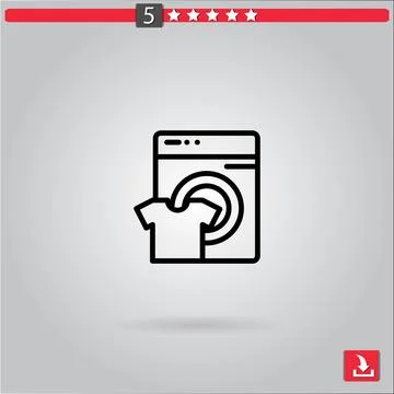 Washing machine vector icon Illustrazione stock