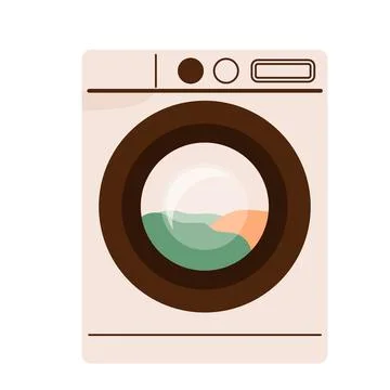 Washing machine vector illustration. Washer isolated on white background in Illustrazione stock