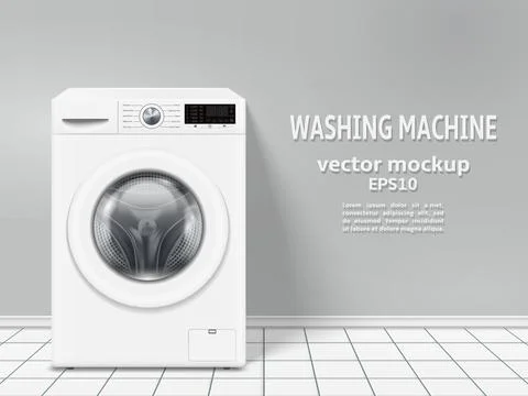 Washing machine vector mockup Stockillustratie