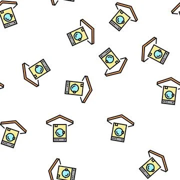 Washing machine vector seamless pattern Stock Illustration