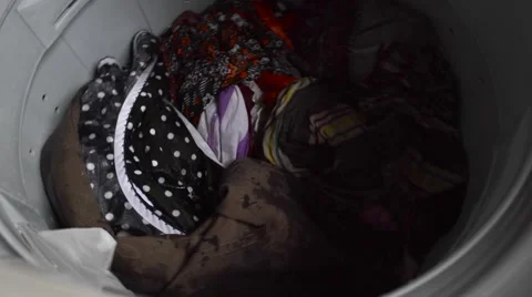 Washing machine washes clothes loop Видео 50011491