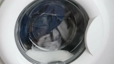 The washing machine washes things. Stock Footage 152374490