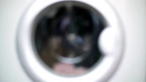Washing machine washing clothes. Stock Footage 161400848