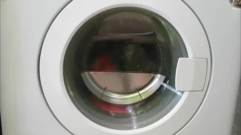 Washing machine is washing Stock Footage 83460040
