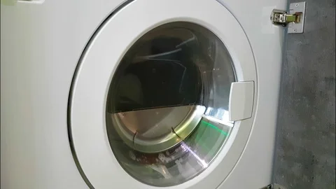 Washing machine is washing Stock Footage 87203166