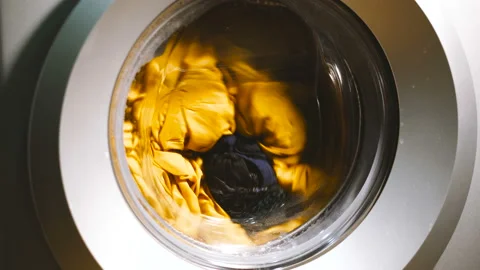 Washing machine. Washing machine washes things. Stock Footage 100074852