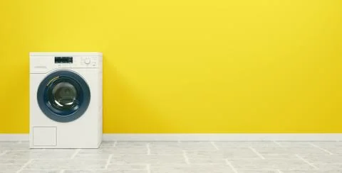 Washing machine on the white background, high resolution 3d rendering Ilustración de archivo