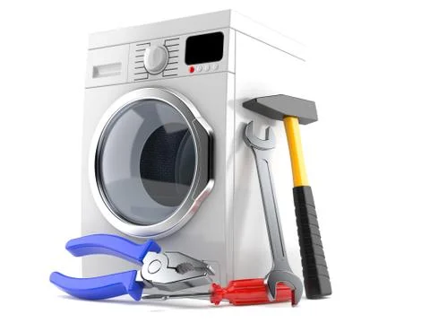 Washing machine with work tools Stock Illustration