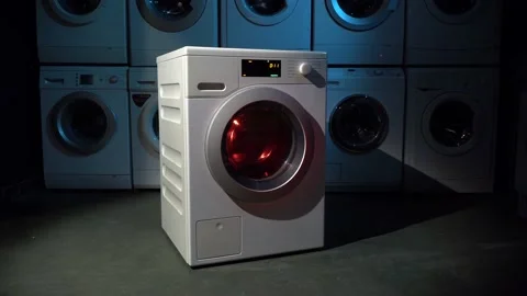 The Washing machine working with cinematic light. Stock Footage 169606794