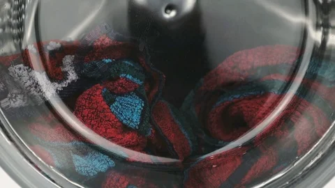 Washing machine. Working process Stock Footage 72478138