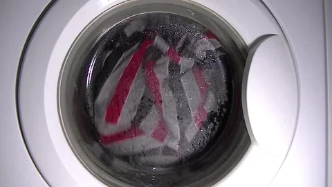 Washing machine wring out the laundry Stock Footage 107277343