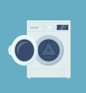 Washing machines. Flat vector illustration. Stock Illustration