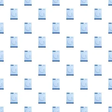 Washing machines repeating pattern for laundry concept Stock Illustration