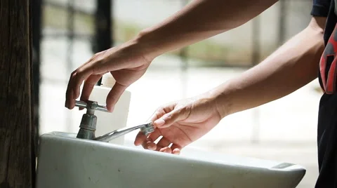 Washing of man hands with soap under running water. Stock Footage 55824905