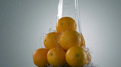 Washing orange, Slow Motion Stock Footage 31819289