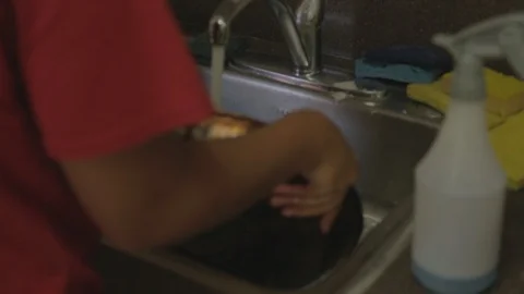 Washing Pan Stock Footage 105334545