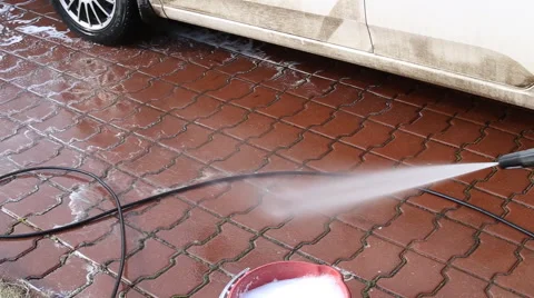 Washing the pavement with water Stock Footage 62113805