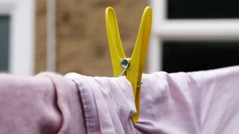 Washing peg on the line Stock Footage 238770385