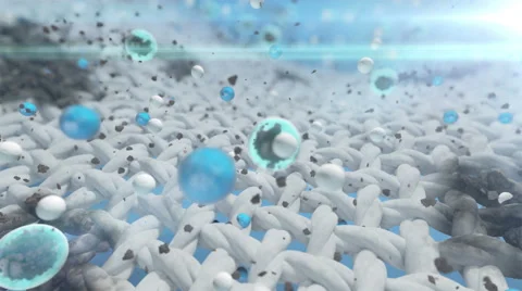 Washing powder ad. Demo visualization showing the removal of dirt from material 库存影片 50209897