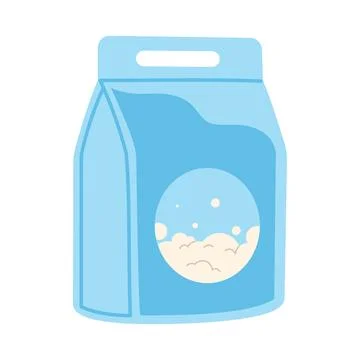 Washing powder pack. Laundry detergent package Stock Illustration