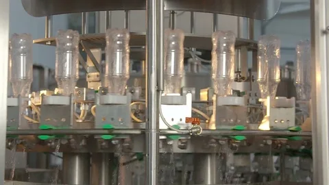 Washing process of plastic bottles Video stock 76347122