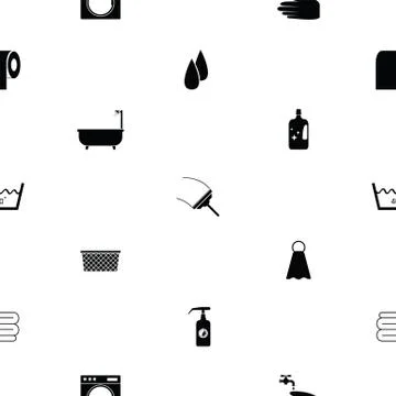 Washing seamless pattern background icon. Stock Illustration