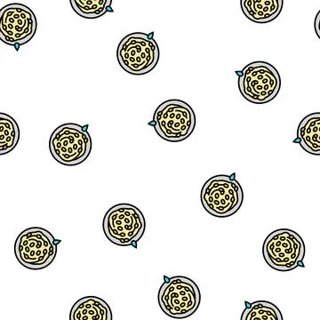 Washing silkworm cocoon vector seamless pattern Stock Illustration