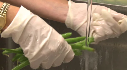 Washing String Beans  Stock Footage 57713592