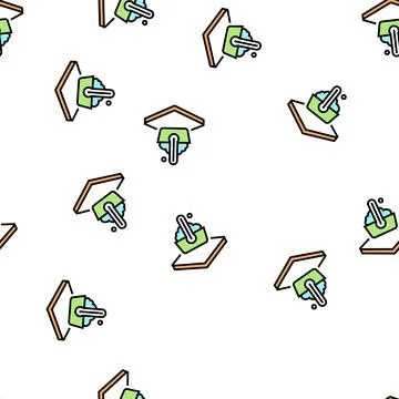 Washing temperature fabrics properties vector seamless pattern Stock Illustration