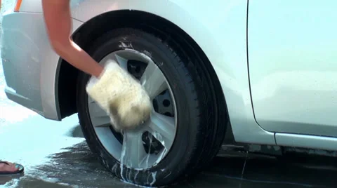Washing the tire Stock Footage 29162310